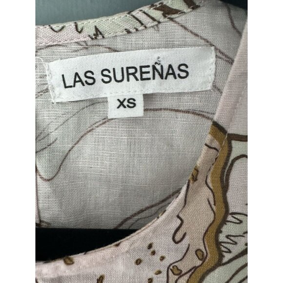 LAS SUREÑAS Amor Blue Pink Cotton & Linen Tank size XS NWOT - Picture 5 of 7